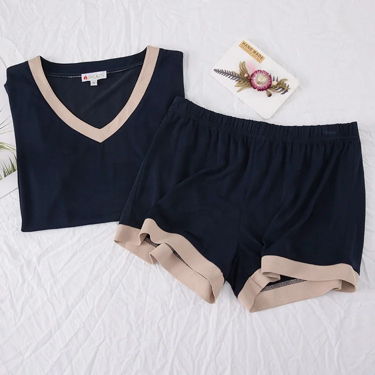 Custom Wholesale Ladies Soft Comfortable Bamboo Viscose Pyjamas Women 2 Piece Sleepwear Sets Pajamas Short Sets For Women