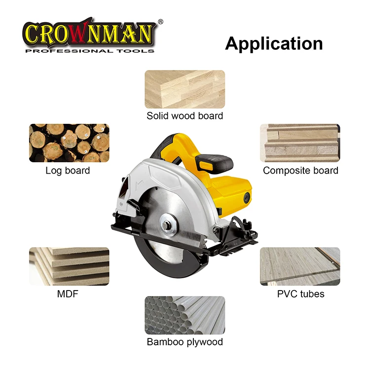 CROWNMAN Professional Custom Portable 1400W 5600rpm Electric Circular Saw for Cutting Wood
