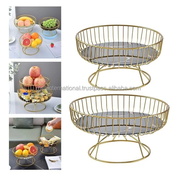 Modern Geometric Fruit Tray Metal Wire Vegetable Storage Basket Fruit Bowl Fruit Basket