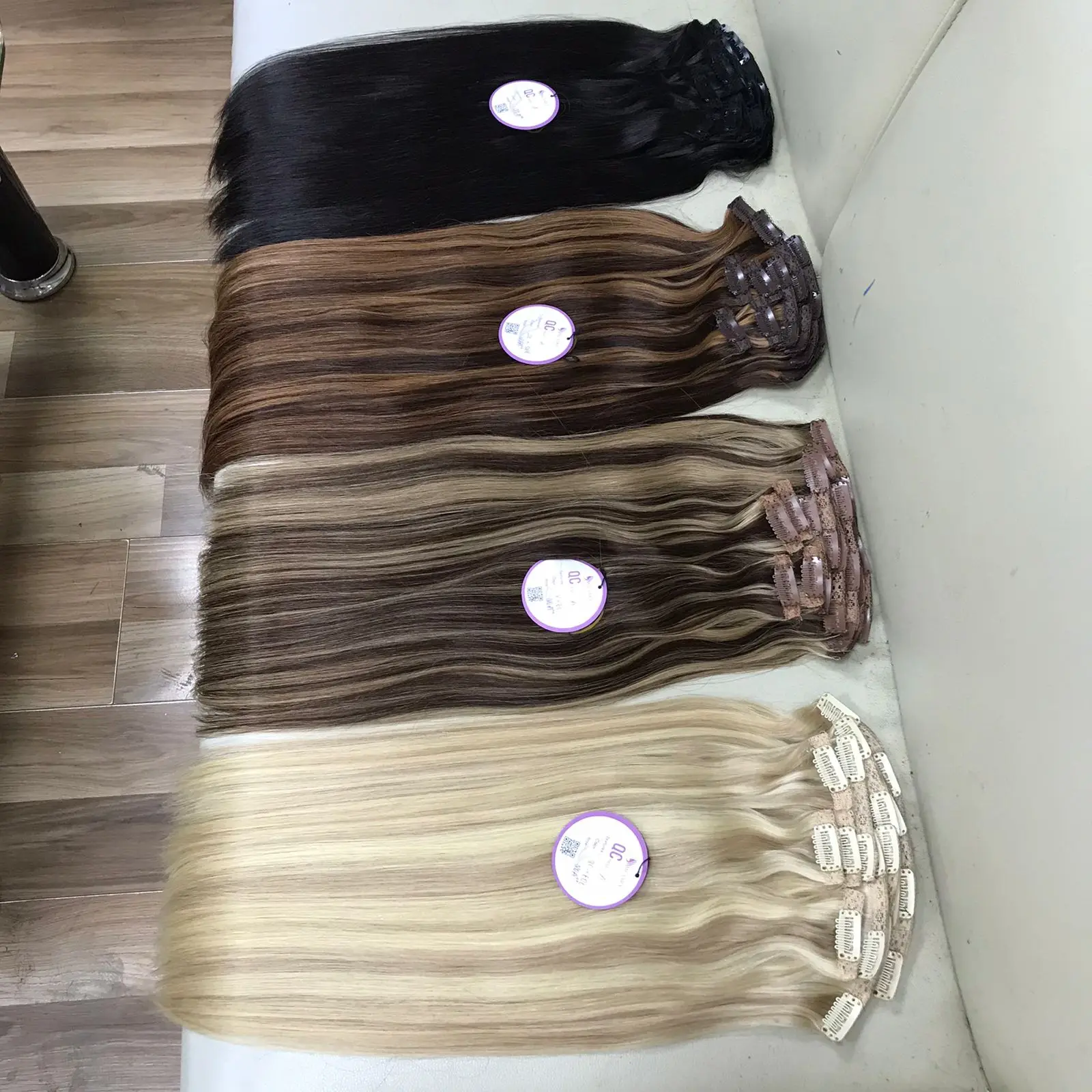 wholesale remy real human hair double drawn 100  human hair clip in hair extensions cuticle aligned