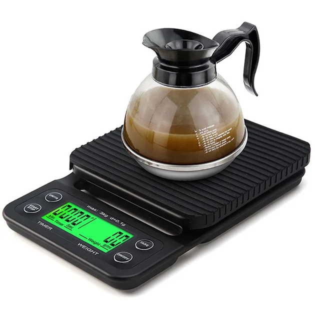 Digital Accurate Coffee Scale, with Timer for General Kitchen Use, Anti-slip Pour Over Coffee Scale
