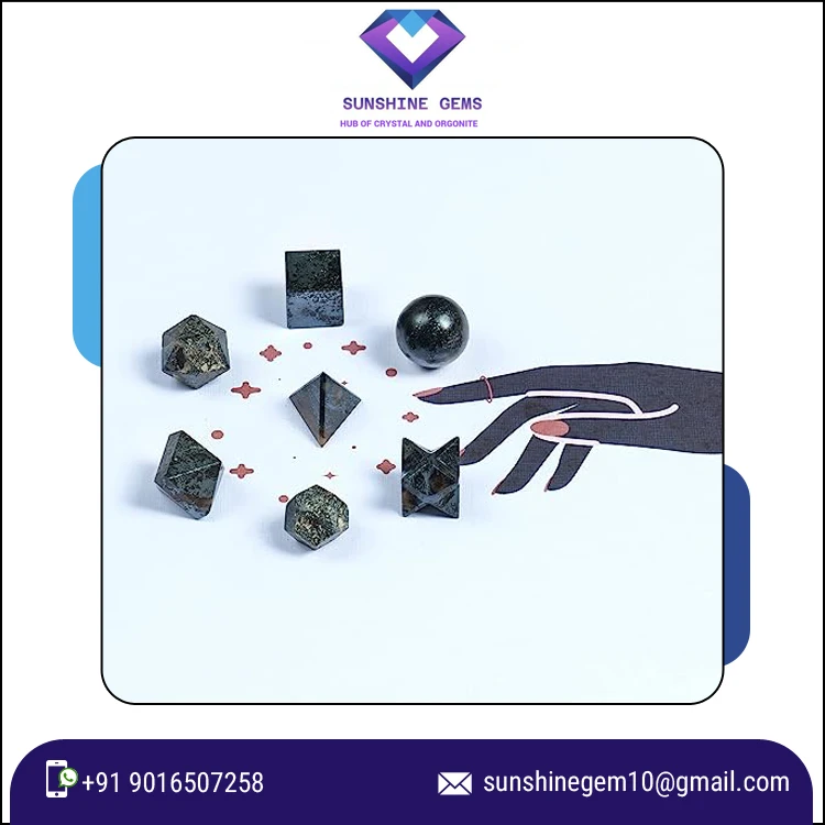 Wholesale Hematite Geometry Set Natural Hematite Crystal Sacred Geometry Sets for Healing Meditation and Spiritual Tools