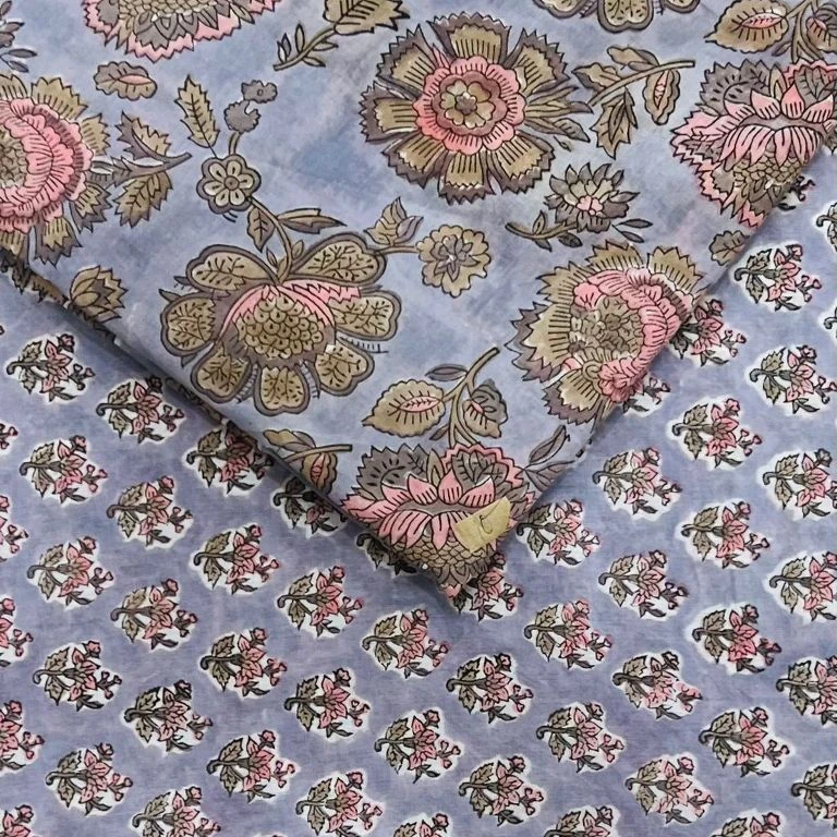 Manufacture Hand block printed 100% cotton fabric soft natural hand printed Fabric by the Yard at factory rate Supplier H-22