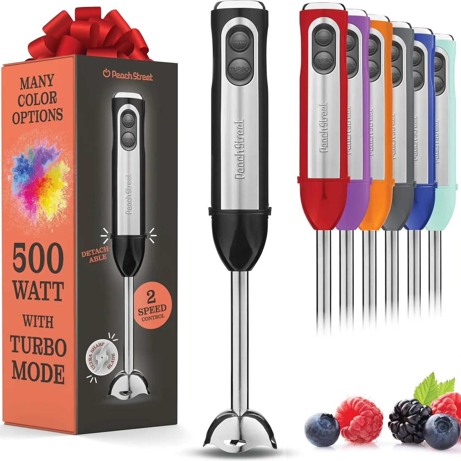 Powerful 500-Watt Immersion Blender with Turbo Mode Electric Hand Blender Detachable Base German Food Mixer for Kitchen Use
