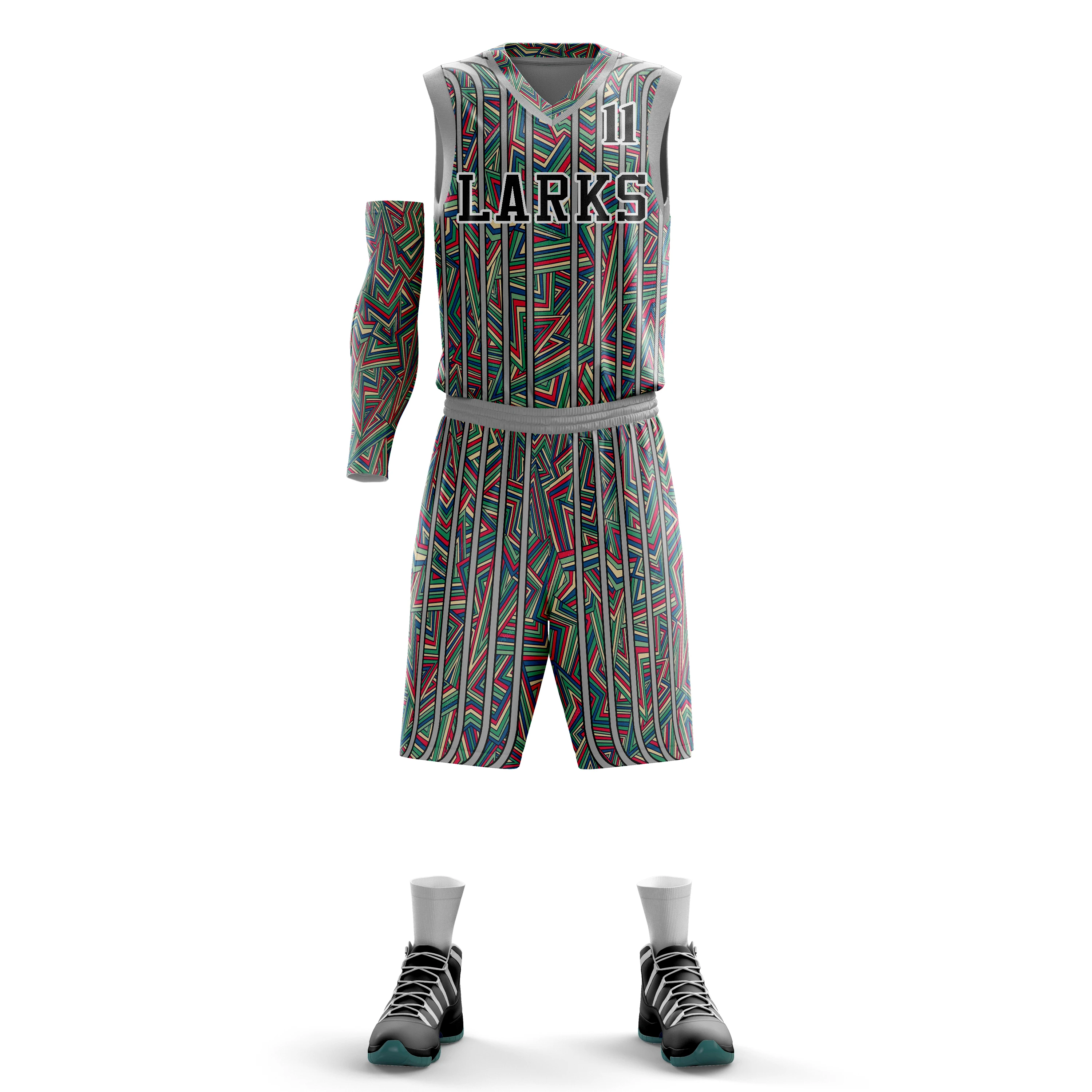 Oem Mesh Double Wholesale Sublimation Basketball Uniform For M Black Bottom Blue Striped Tackle Twill Basketball Jerseys