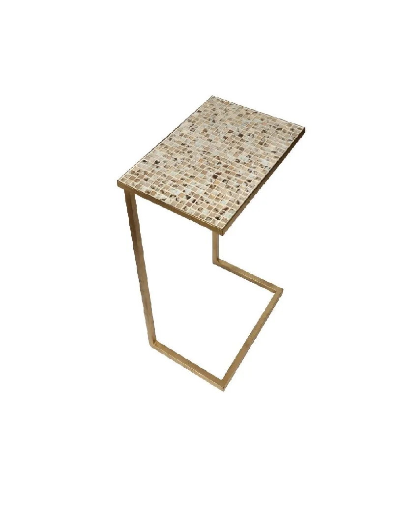 Glass Mosaic Round Side Table End Table with Floral Pattern Coffee Table Modern Home Decor Family Gift At Best Prices