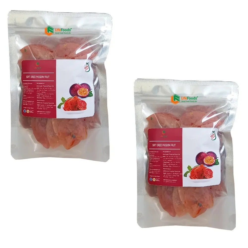 92.5% Light Pink HACCP Cert OEM/ODM dried fruit Drying Process Vegetable Products Vietnam Soft Dried Passion Fruit In PE Bags