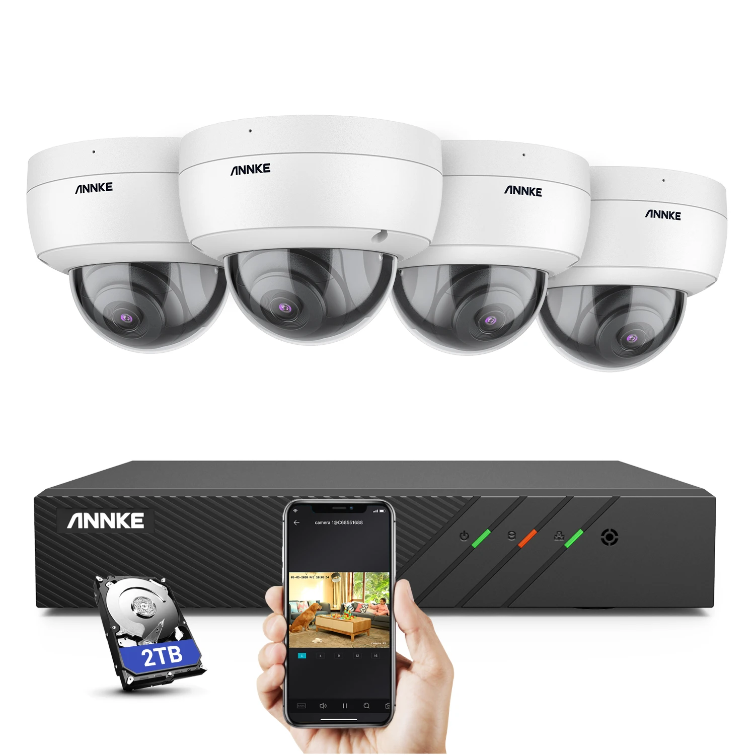 8CH 5MP PoE NVR System POE IP Cameras 4pcs kit with 2TB HDD Outdoor Waterproof CCTV Camera System Remote Access Play Back