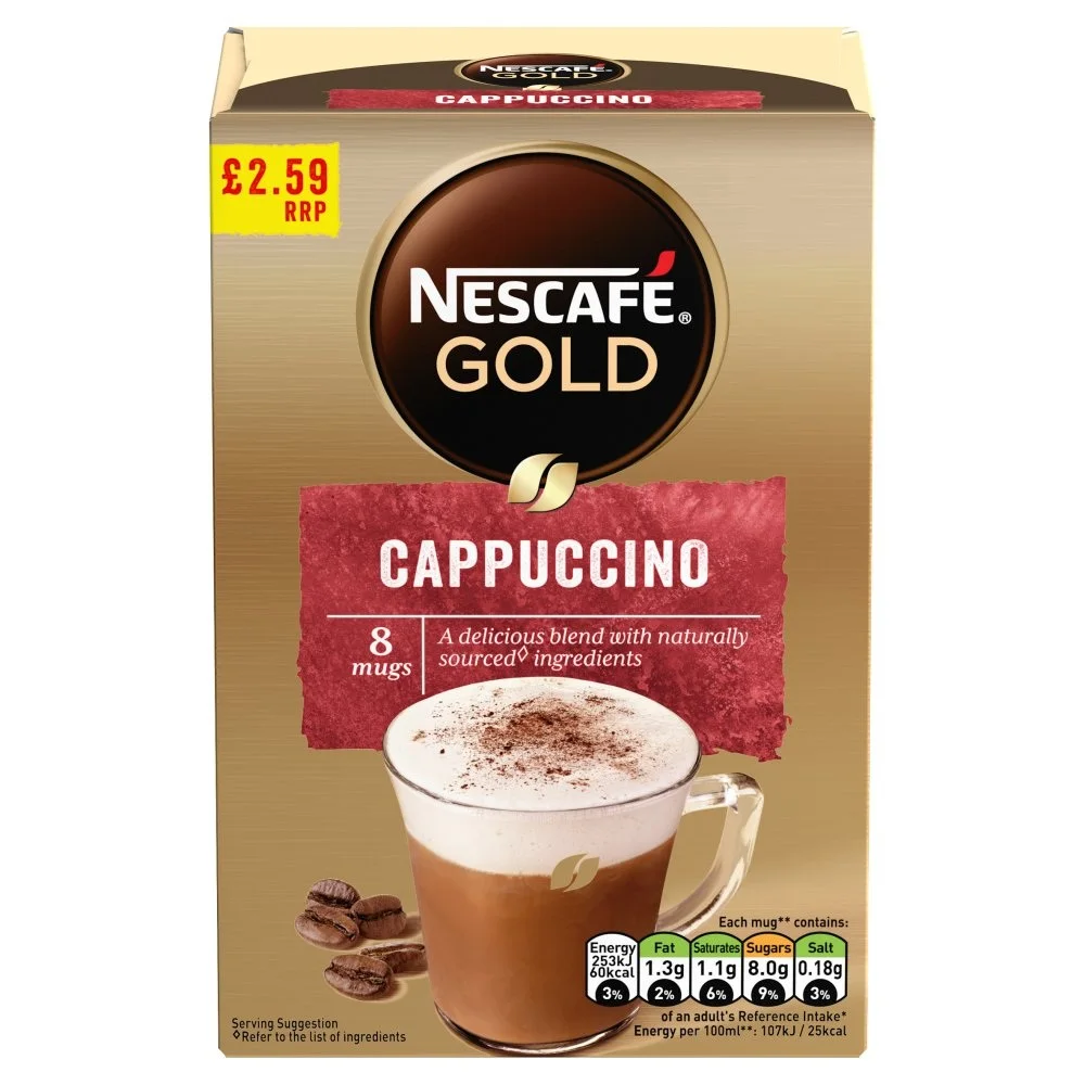 Оптовая цена поставщик золотых пакетиков для капучино NESCAFE и коробка мгновенного кофе быстрая доставка