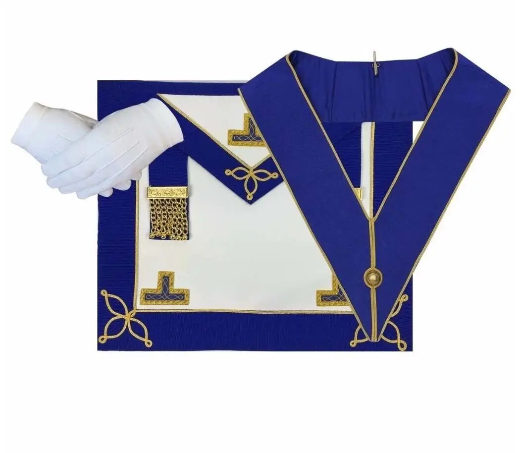 Masonic Grand Lodge Past Master Apron Hand Embroidery Bullion Masonic Apron