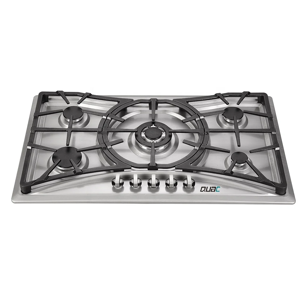 Professional Manufacturer Tempered Glass Stainless Steel 5 Burner Hob Gas Stove