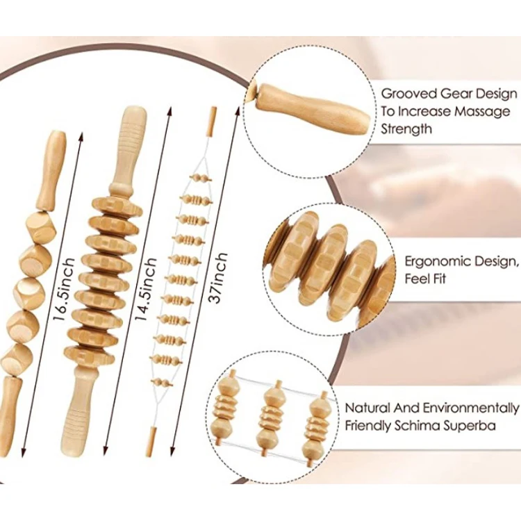 Новейший продукт деревянный массажер для всего тела полезные инструменты массажа спины ролик