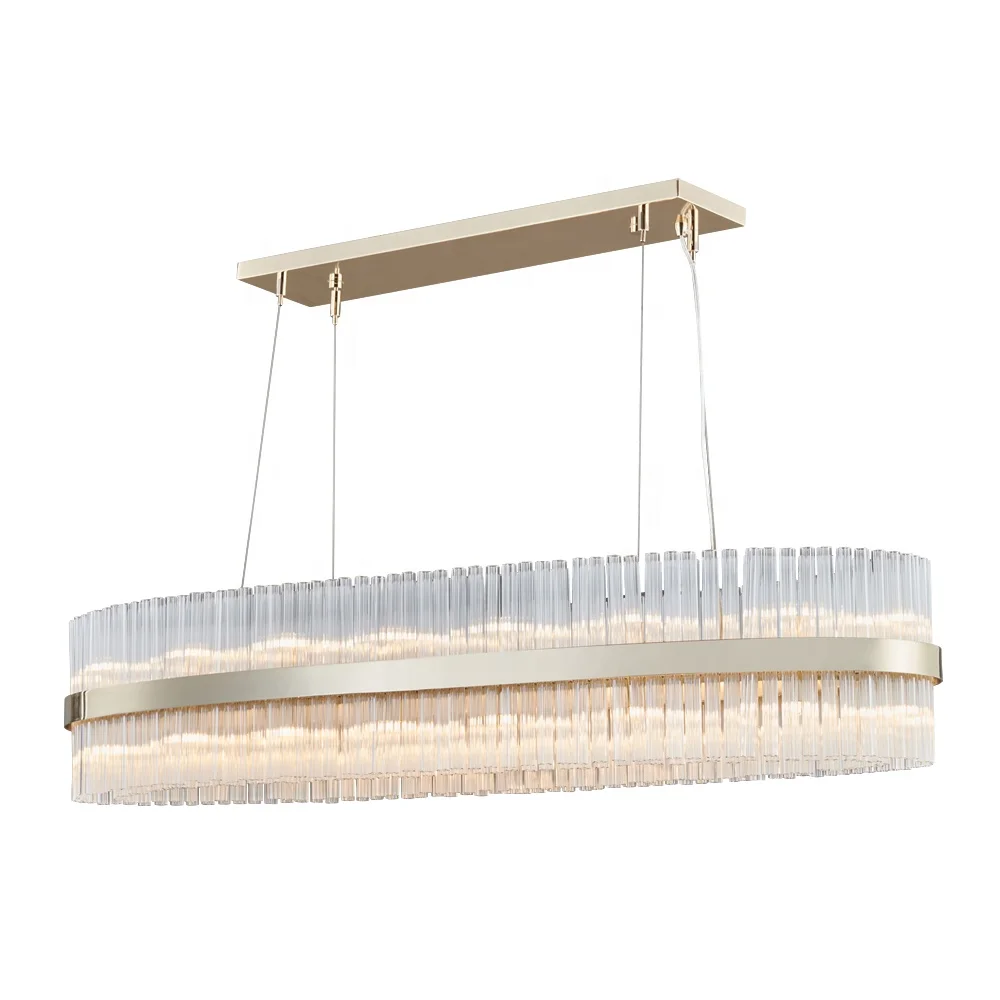 Новинка 2022, Современная Золотая овальная Подвесная лампа для виллы, роскошная хрустальная люстра