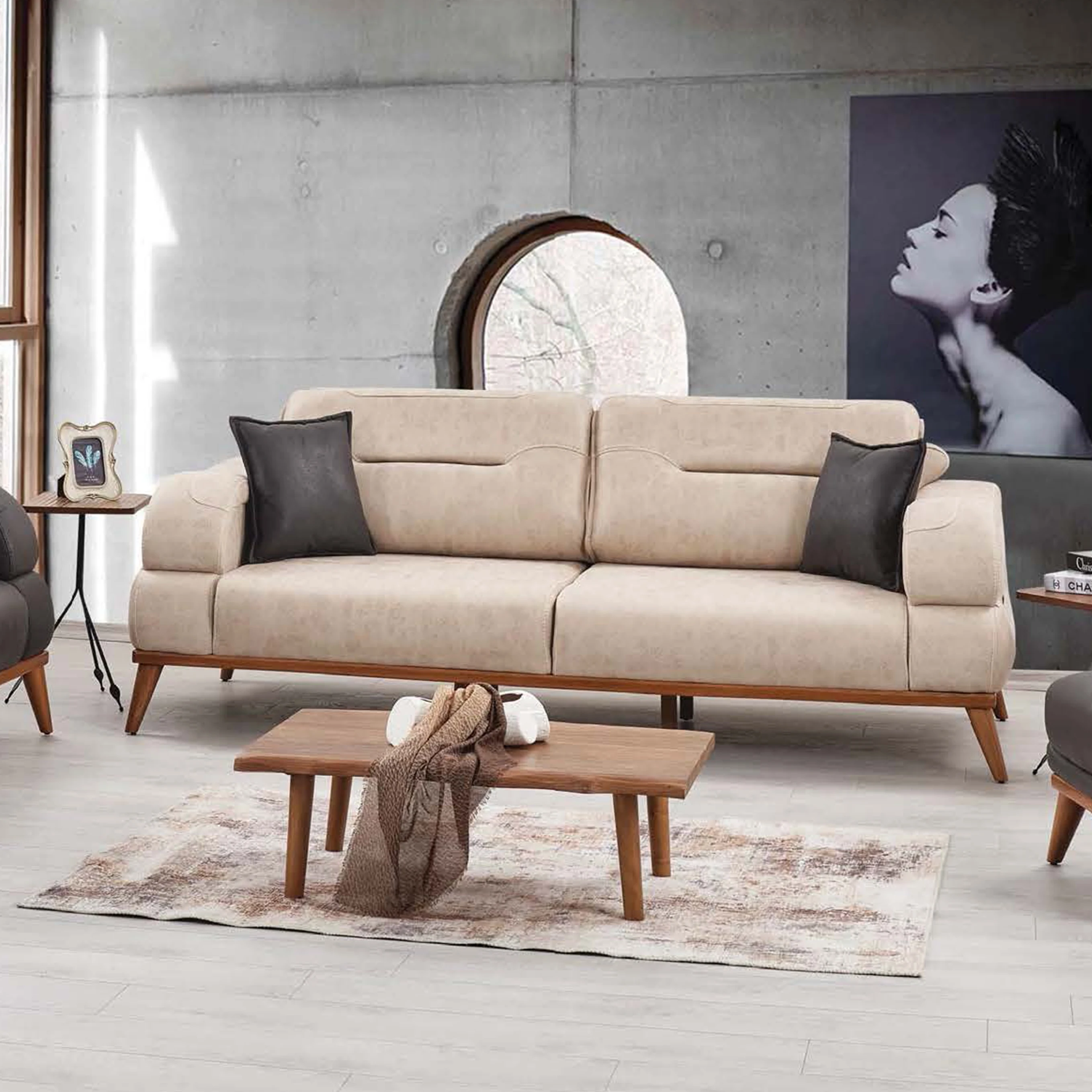 Modern Living Room Furniture Sofa Set Sofa Bed with stainless waterproof Fabric Turkish Furniture Chesterfield Sofa Set with Bed