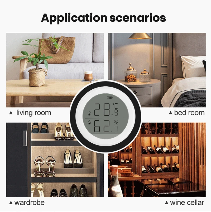 HIMOJO Brand New Tuya Smart Home LCD Display Wifi Thermometer Hygrometer Wireless Smart Temperature Humidity Sensor