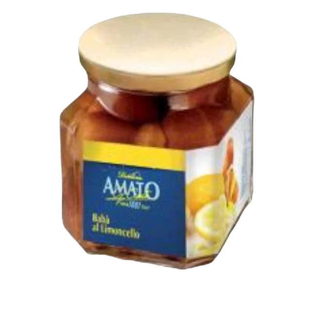 Limoncello baba made in Italy dessert end of meal