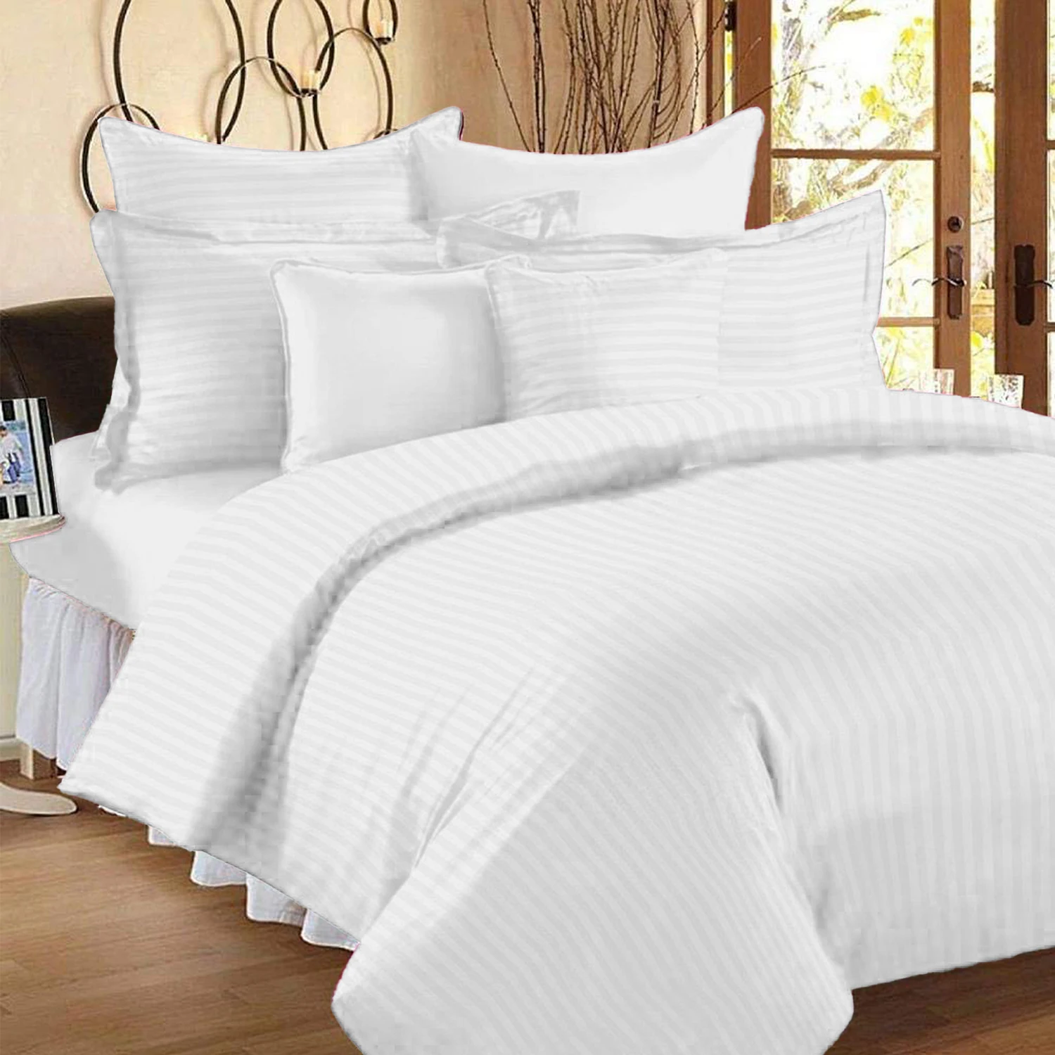350 Tc Cotton Satin Stripe Bedsheets
