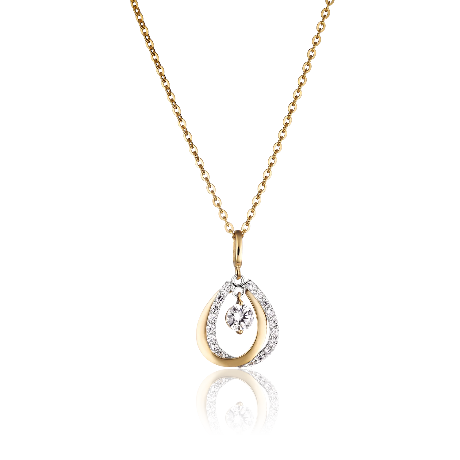 Wholesale Price 9k/10k/14K Solid Gold Jewelry Pendant Necklace With Cz Gemstone Gift for Female Vietnam Manufacturer MDCC621