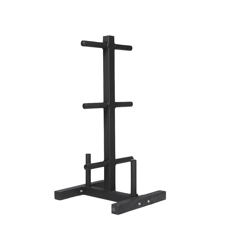 Fitness Multi Regular Plate Holder Vertical Weight Plate Tree With Barbell Bar Storage Rack Stand For Bumper Weight Plates