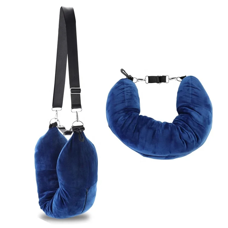 hot products 2024 Soft Plush Velvet fillable neck refillable stuffable travel Pillow You Stuff with Clothes Fits Up to 5 Days