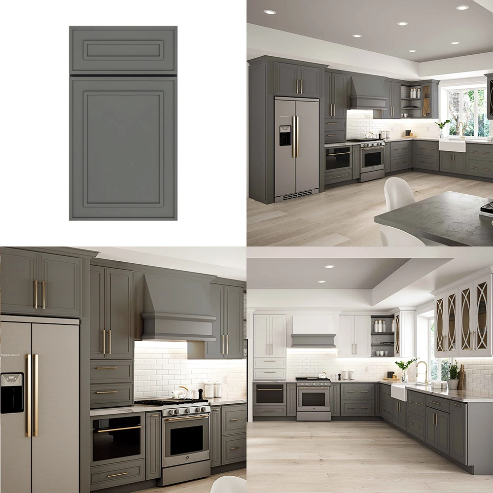 Customized High-Tech Solid Cherry Maple Wood Kitchen Cabinet Modular Design with Simple Color Ready to Assemble for Home Use