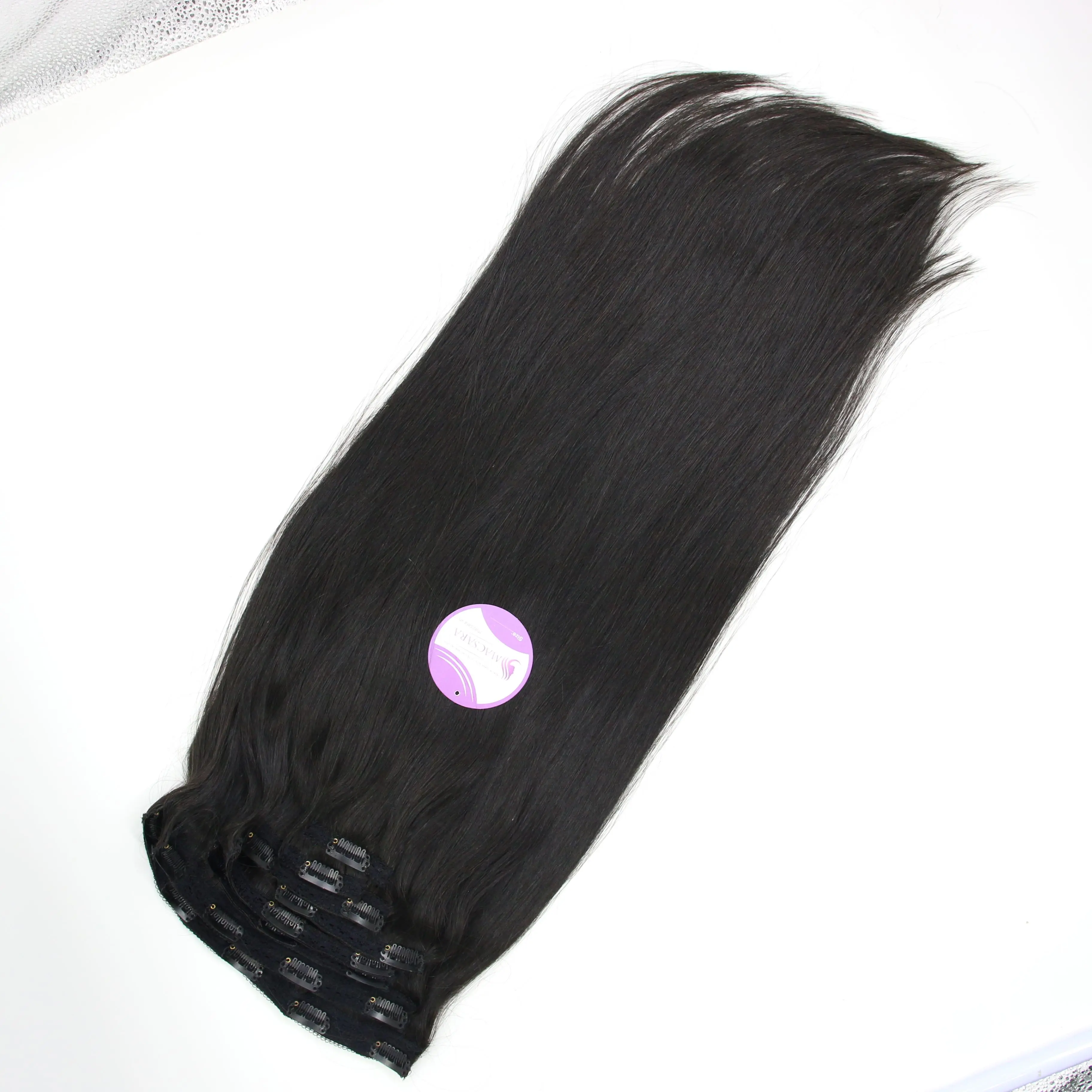 wholesale remy real human hair double drawn 100  human hair clip in hair extensions cuticle aligned