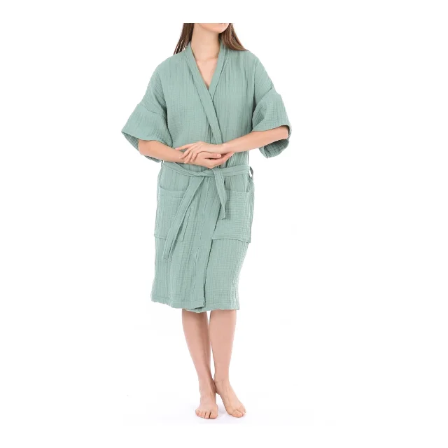 Top quality comfortable robe Women long fleece bathrobe terry 100%cotton bath robe for home hotel Hot sales High quality
