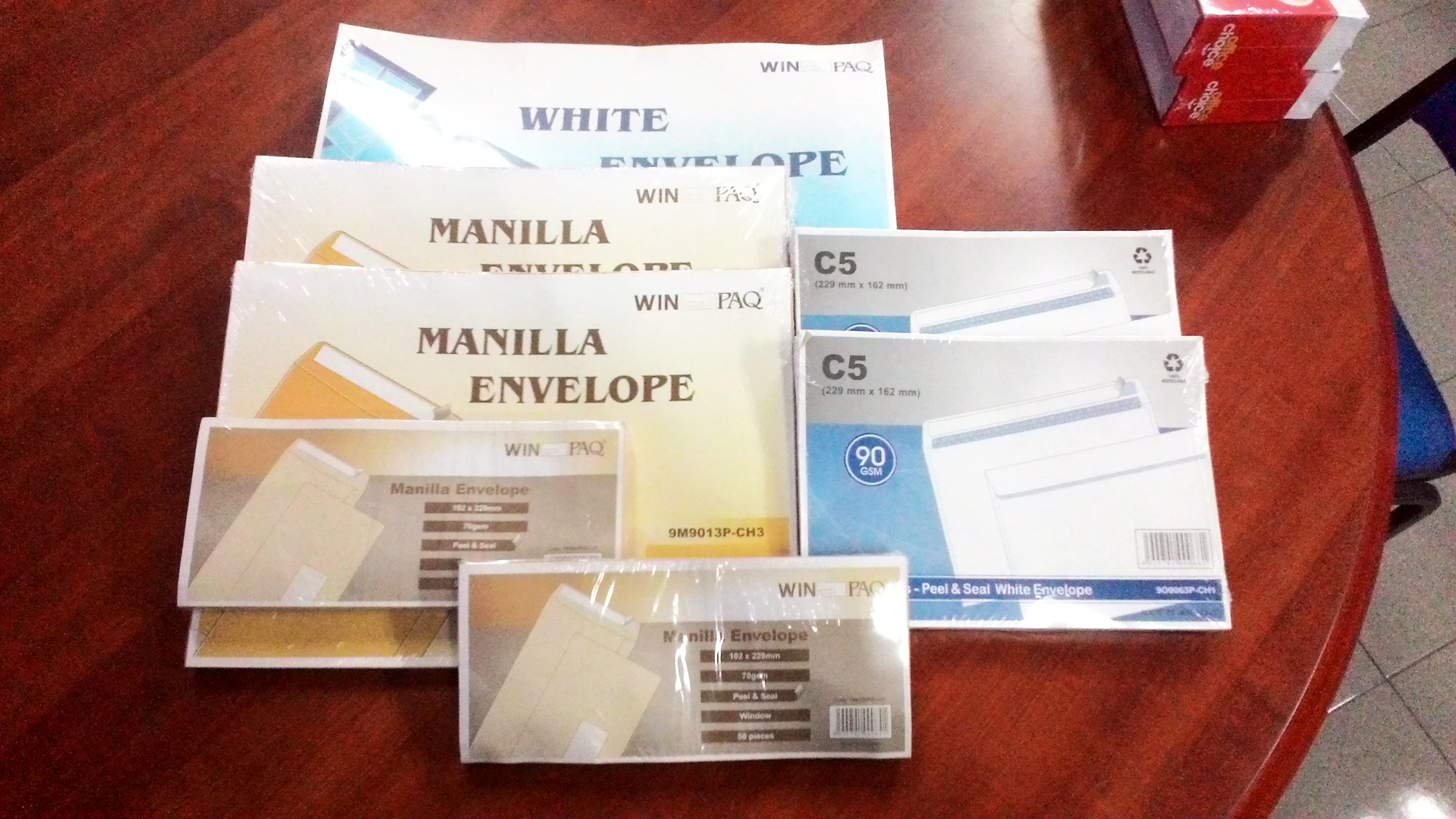 Ribbed Kraft C4 Envelopes 9 x 13 Inch with Peel and Seal White Brown Gold Color Office and School Supplies Paper Envelopes