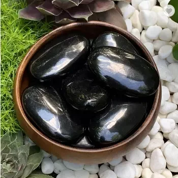 Shungite Palm Stone - Polished Shungite - Shungite Palm Stone
