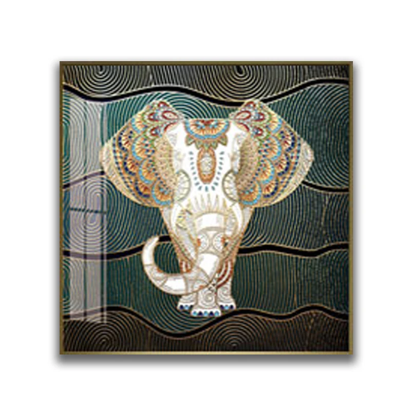 Оптовая продажа животных Белая лошадь современный стиль рамка Хрустальная фарфоровая живопись для настенного декора