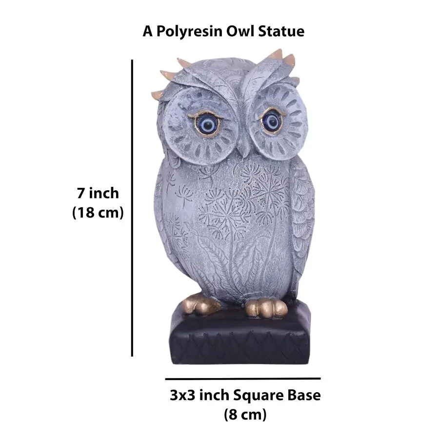 Polyresin Outdoor Garden Statues-Owl Decor Figurines Resin Lawn Ornaments for Garden Decoration