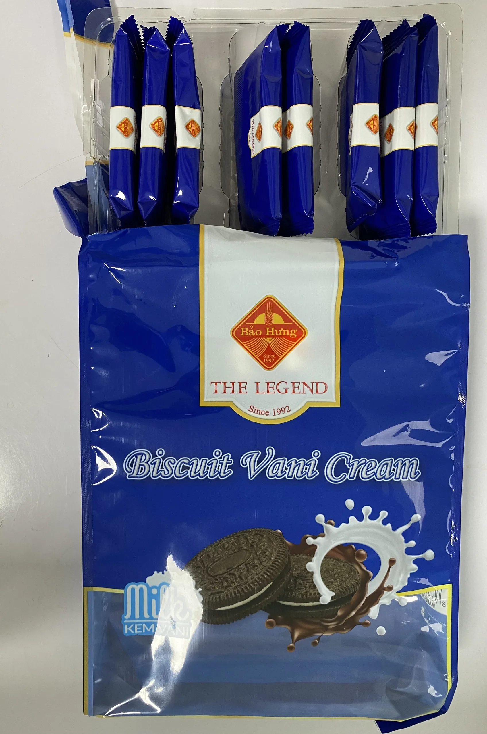 Premium Legend 260g Chocolate Biscuit Bag Vani Strawberry Cream Cookies Potato Flavor Sweet Plastic Box Packaging Made Vietnam