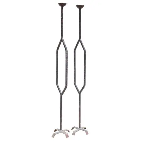 Metal Antique Wrought Iron Candle Stands Floor Standing In Pair Table Top Candle Lanterns For Lighting Home Decoration SND-46
