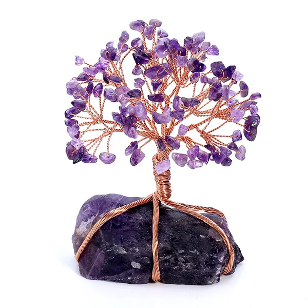 Amethyst 500 beads tree with Wooden Handmade Gemstone Amethyst Chips Base Agate Trees For Sale Buy From Amayra crystals Exports