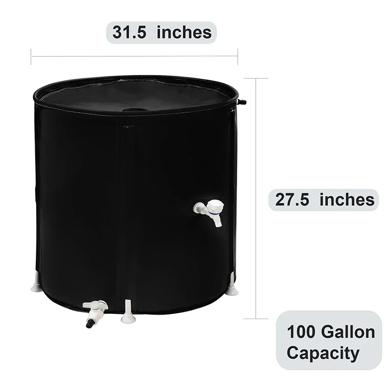 100Gallon Anti-Collapse Collapsible Rainwater Collection System,Portable Water Storage Tank,Garden Water Catcher
