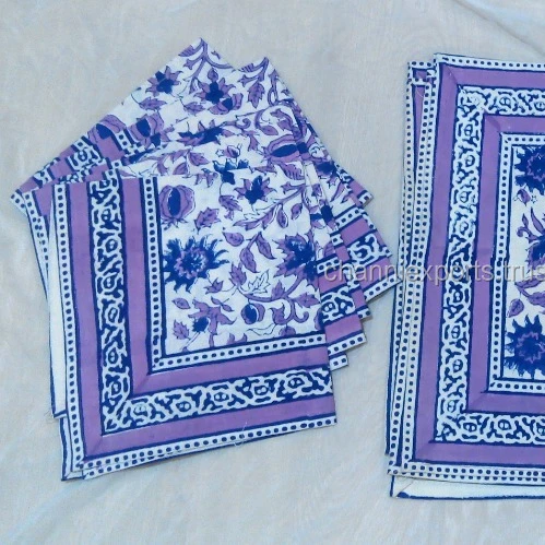 Красивый коврик для стола с рисунком ручного блока и салфетками наборы хлопковых салфеток цветочным декоративные салфетки ковриками декора