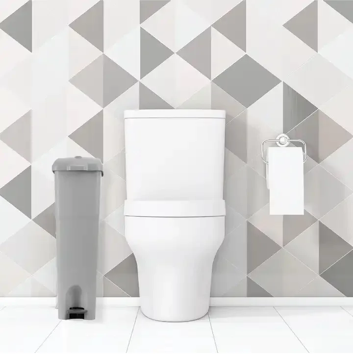 Customized 18-Liters Rectangular PP Lady Sanitary Bin with Foot Pedal Blue or Grey for Kitchen Waste Competitive Price