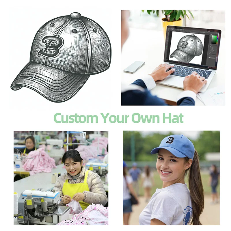 OEM Fashion Caps for Men Hat Cap With Logo 2024 Plain Color Block Custom Metal Embroidery Classic Hair Nylon Baseball Hat