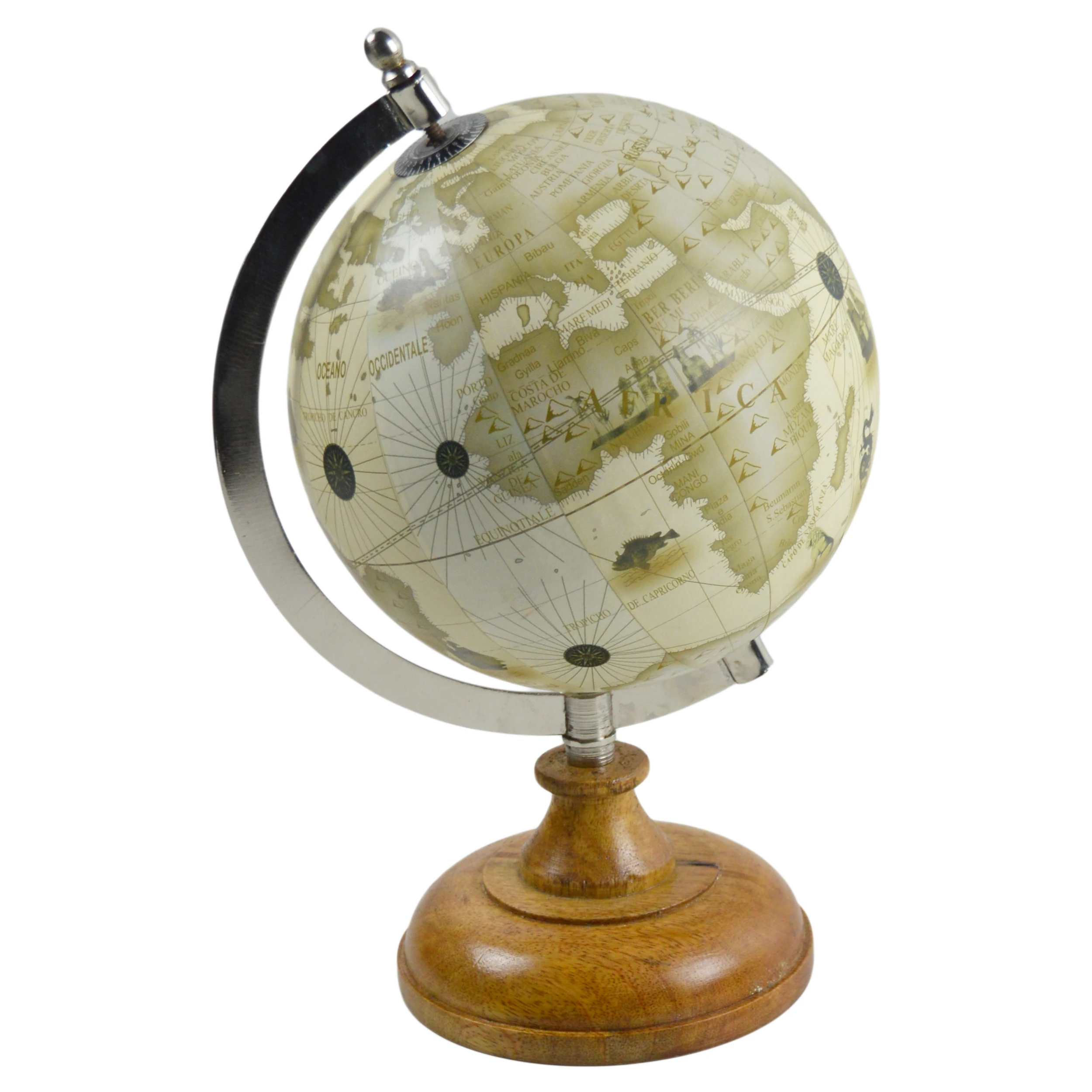 Factory Design Metal 40cm Large Globe With Colored Black Base Design For Indoor Table Decor Classic World Globes For Education