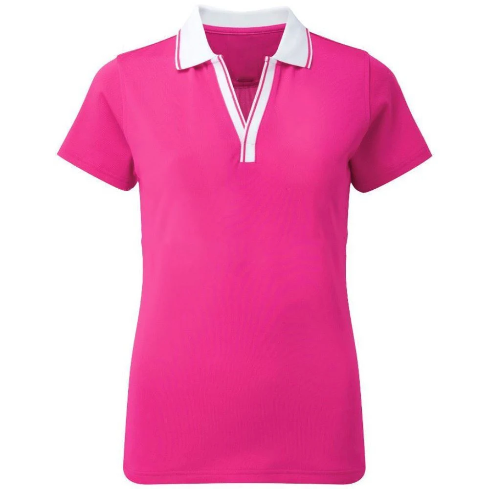 Sublimation Custom Polo Neck Tshirt Buttons Collar Women Polo Shirt  Knitted YARN DYED Spandex / Cotton Plaid Pattern