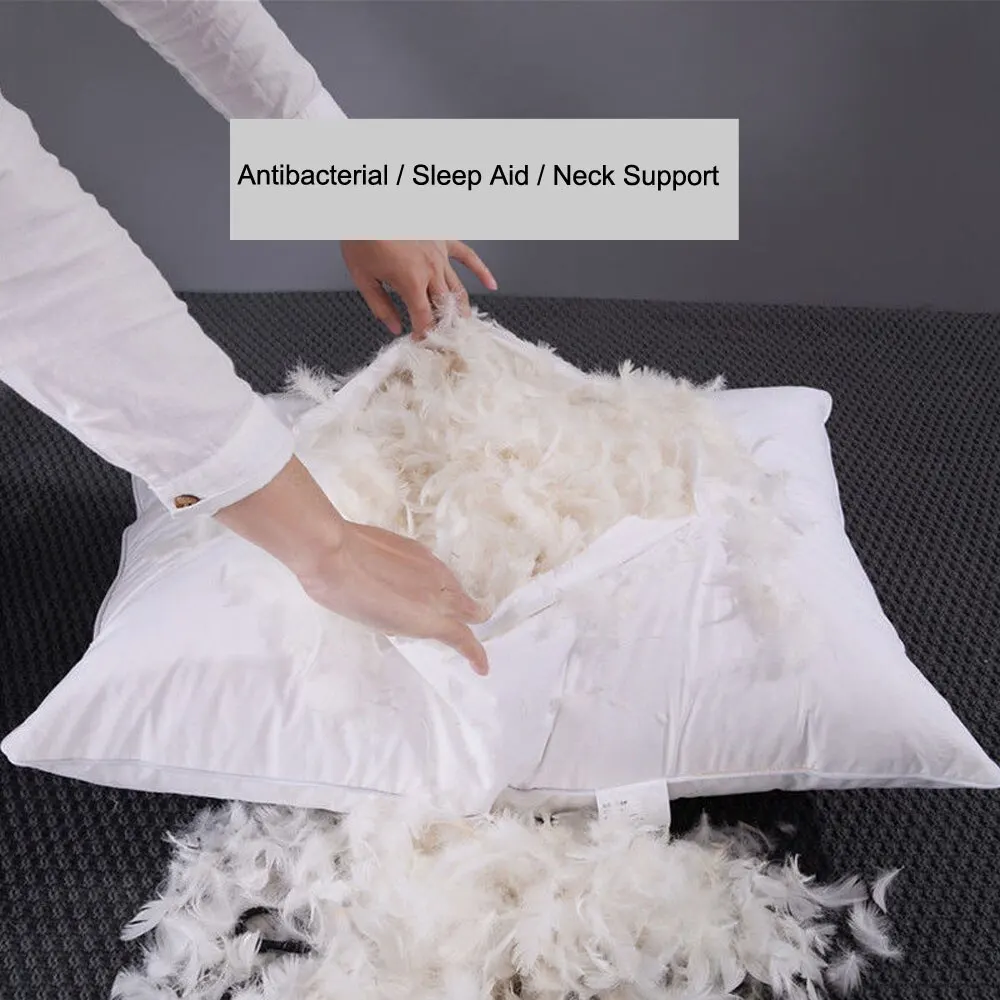 100% Goose Feather Stuffing Pillows Core Square Rectangular Down Pillow Sleeping Neck Protection Bed Pillow