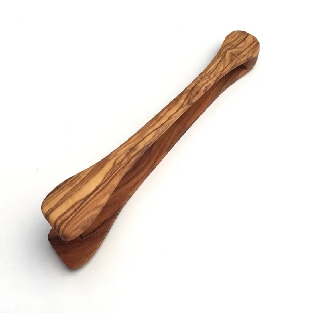 Wholesale Barbecue and kitchen tongs made of real olive wood  Food Clip Toaster Tongs for Salad Barbecue Clip wooden utensils