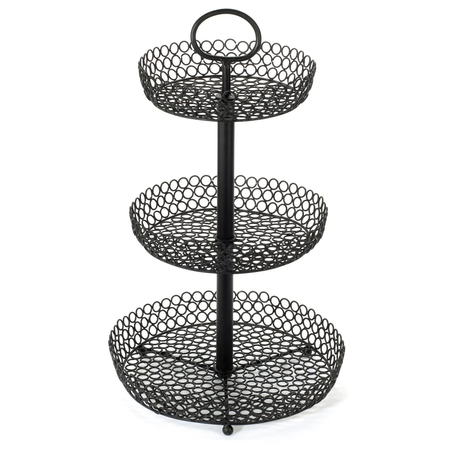 Metal Iron Wire Stand With Rattan Basket 3 Tier Customized Shape Food Storage Vegetable Fruit Basket At Affordable Price