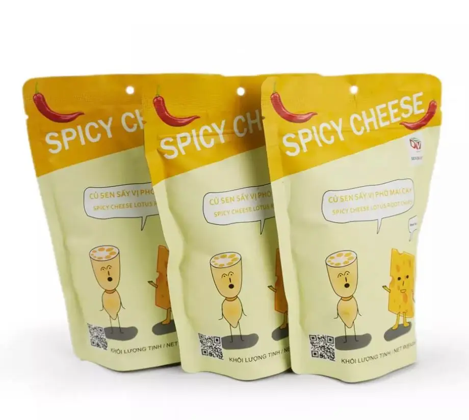 Taste Delicious Crispy ISO Certificate Carton Package Customized ODM/OEM Vietnam snacks Spicy Cheese Lotus Root