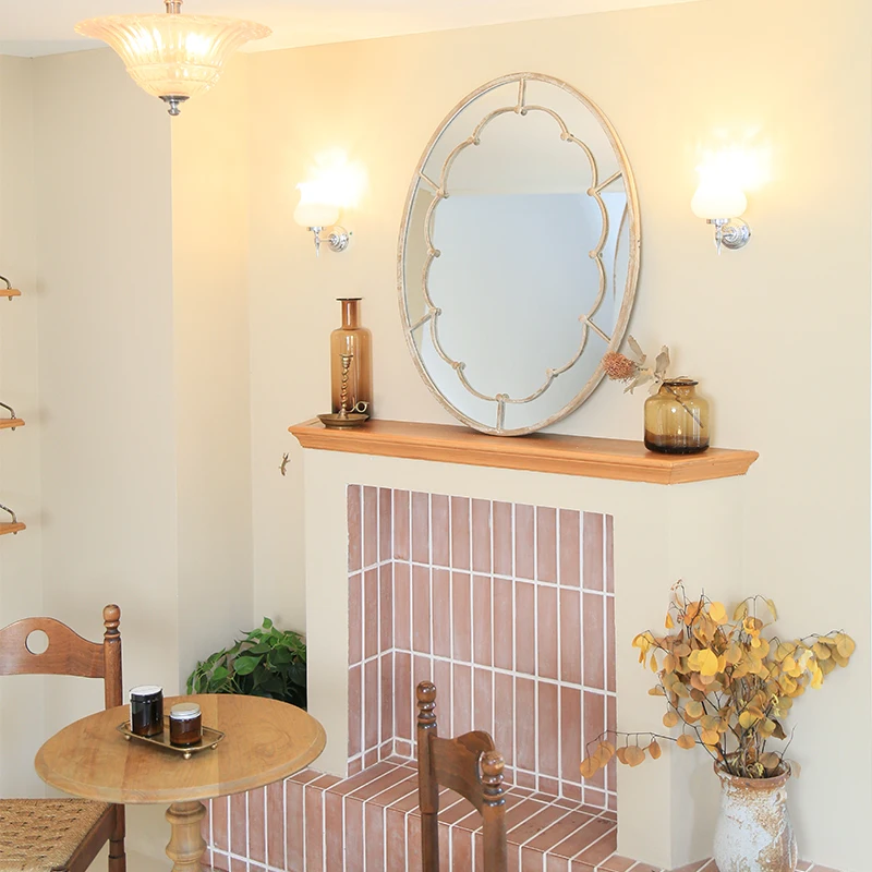 Large Oval Accent Home Decor Decorative Mirror Metal Frame Craft Irregular Oversized Decorated Wall Mirror