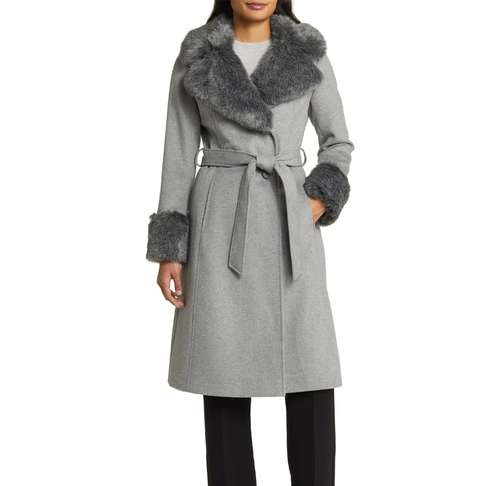 2024 Fall Winter New Solid Single-Breasted Paneled Hem Split Long-Sleeved Women Jacket Lady Coat With Quality