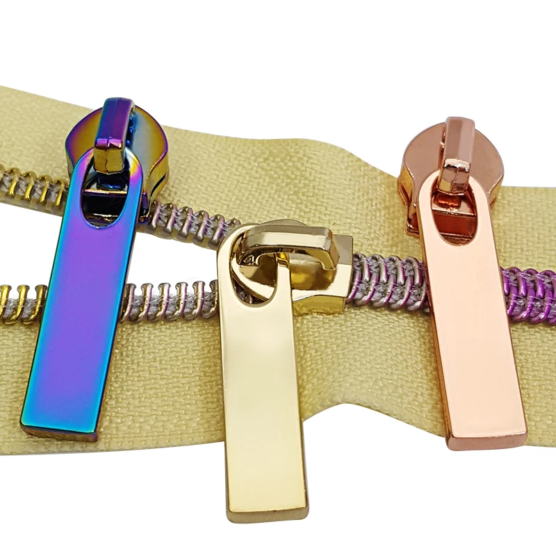 Оптовая продажа на заказ латунная металлическая молния головка слайдер для одежды куртки