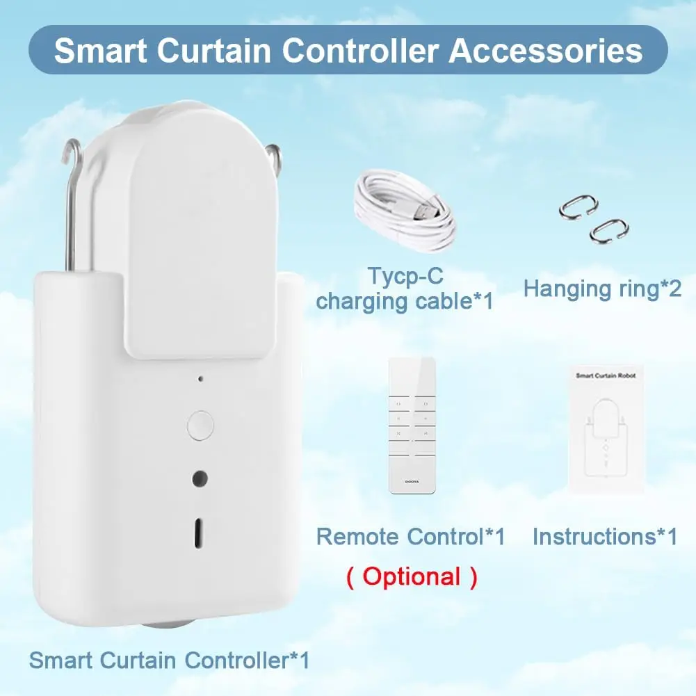 Automatic Wireless Smart Curtain Motor Set Bluetooth Control for Office or Bedroom Supports Many Tracks Types