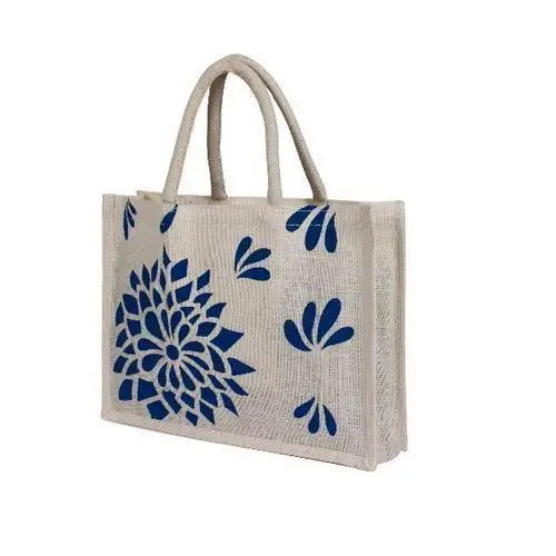New Arrival Printed Shopping Jute Bag Large Jute Grocery Bag Hand Bag With Soft Handle Buy From India