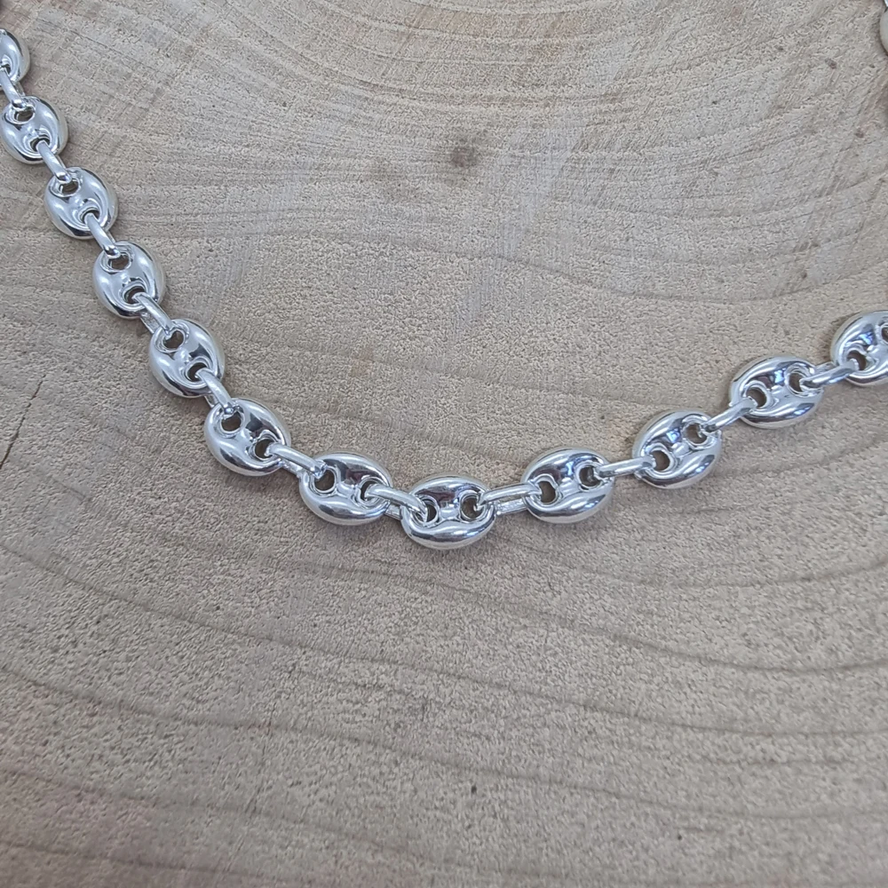 925 Sterling Silver Sailor Men Jewellery Link Chain Wholesale Mens Jewelry Trendy Hot Sale Coffee Bean Necklace Women Unisex